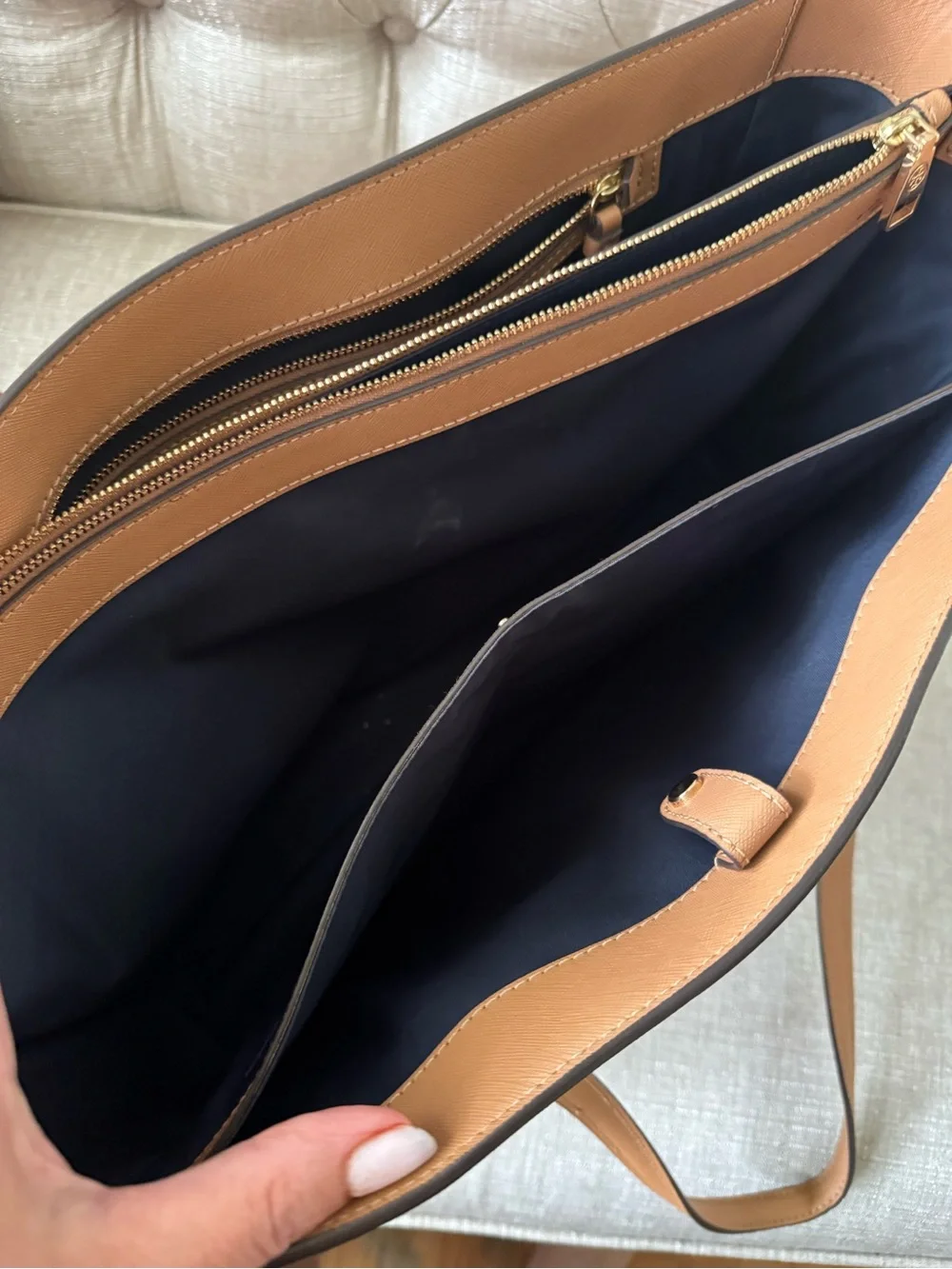 Tory Burch Caramel Tan Leather Tote